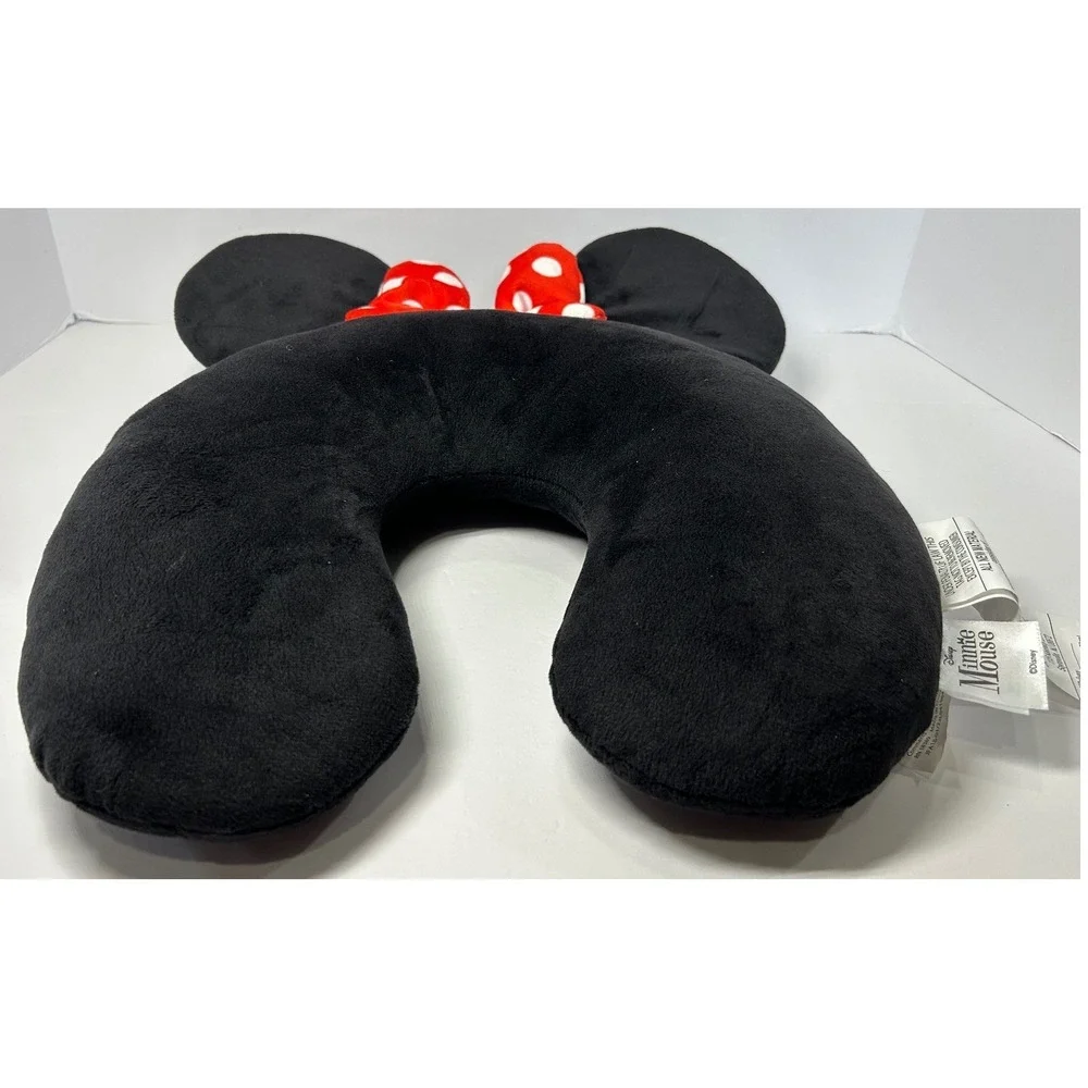 Disney Minnie Mouse Travel Neck Pillow Black Red‎ Polka Dot Bow Kids